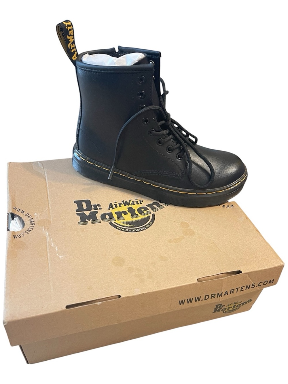 Dr. Martens Black Kids Zavala J Lace-Up Boot
